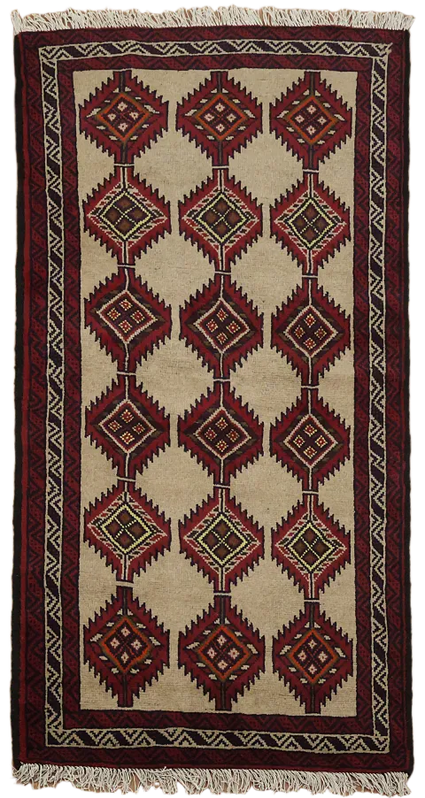 Balouch Afghan Oriental Area Rug 3x6
