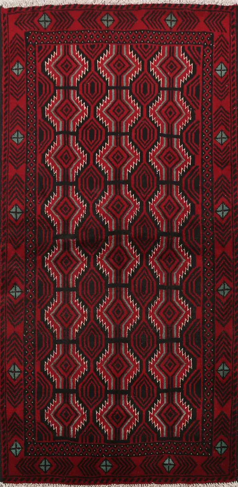 Balouch Afghan Oriental Area Rug 3x6