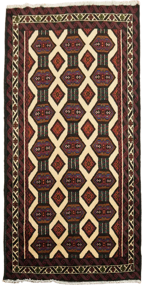 Balouch Afghan Oriental Area Rug 3x6