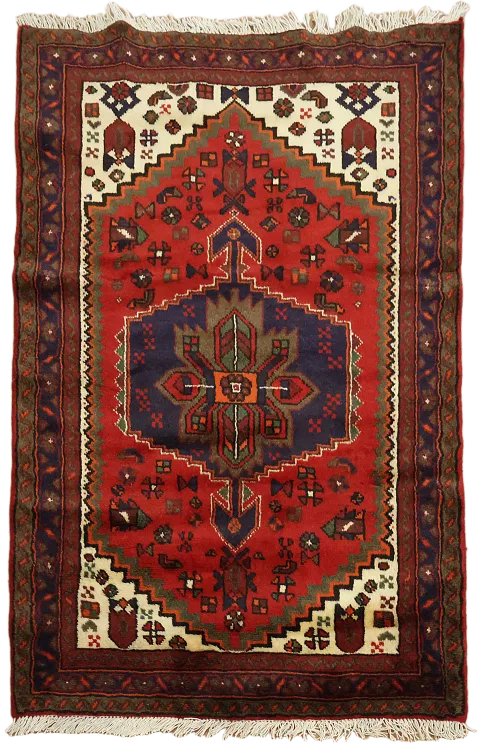 Tribal Hamedan Persian Area Rug 3x5