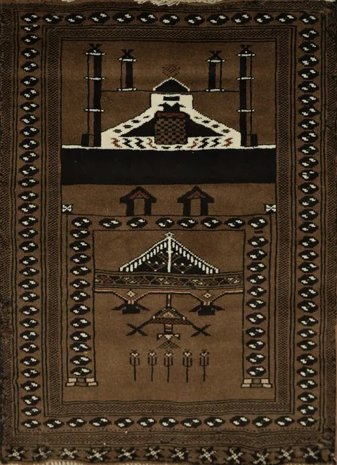 Balouch Afghan Oriental Area Rug 3x4