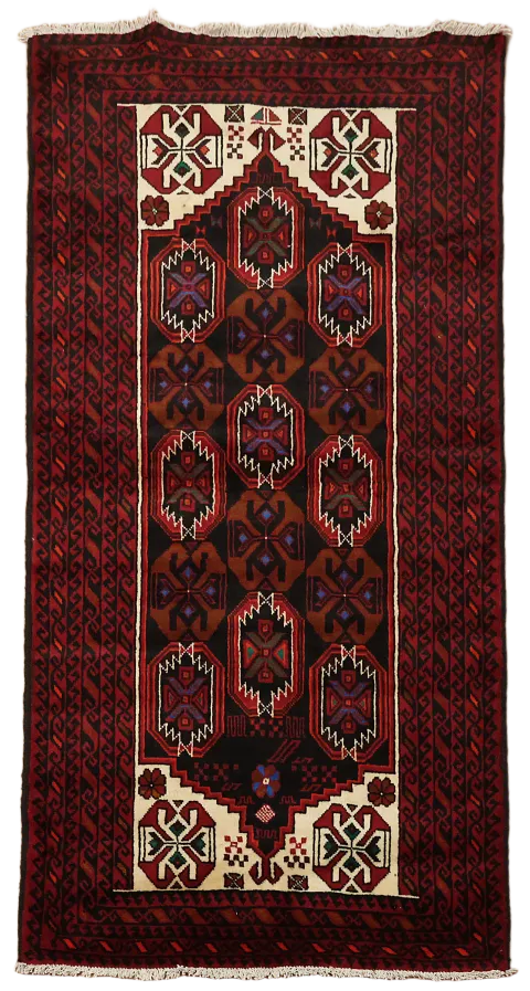 Balouch Afghan Oriental Area Rug 3x6