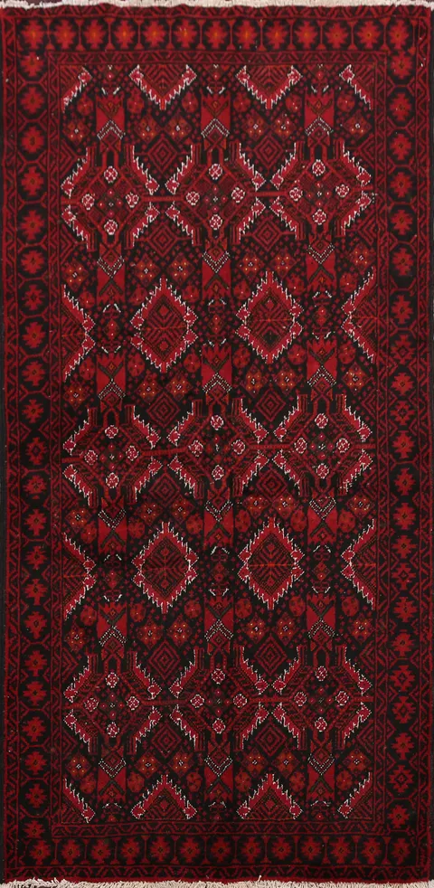 Balouch Afghan Oriental Area Rug 3x6