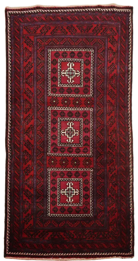 Balouch Afghan Oriental Area Rug 3x6