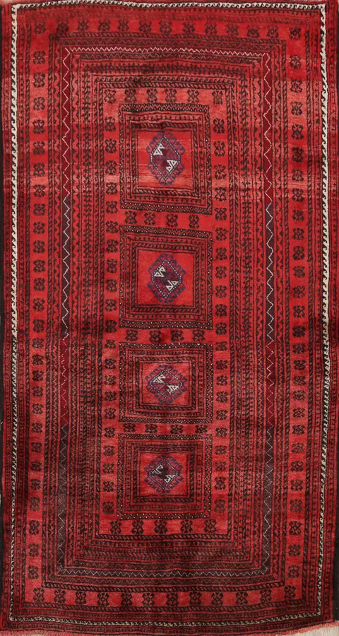 Balouch Afghan Oriental Area Rug 4x6