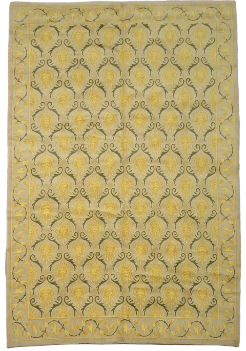 Luxurious Gold Detailed Crafted Rug for Sophisticated Home Interiors 9x11 ft