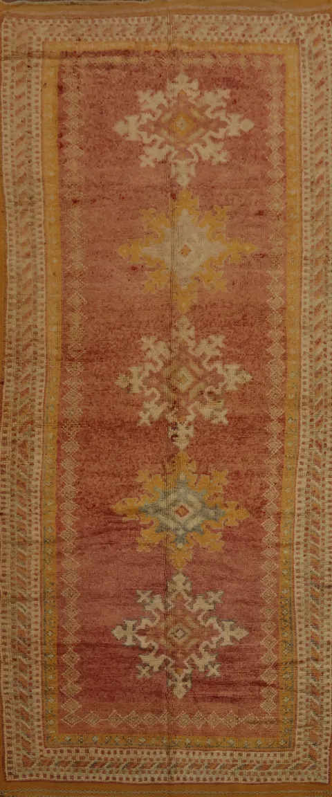 Antique Moroccan Vegetable Dye Runner Rug 4x11