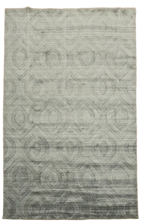 Elegant Gray Textured Rug with Geometric Patterns for Modern Homes 5x8