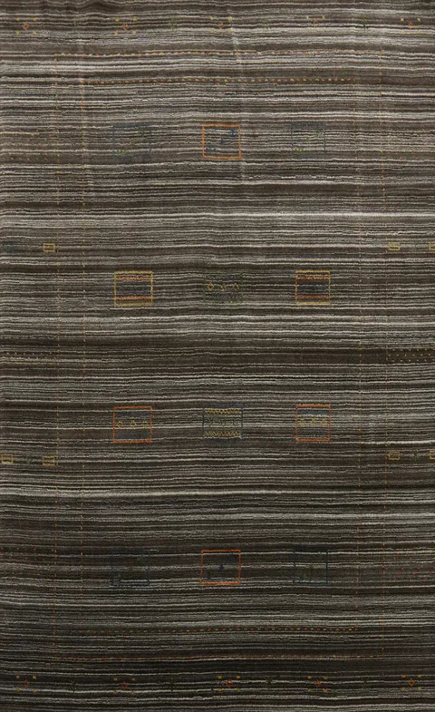 Modern Gabbeh Oriental Area Rug 5x8