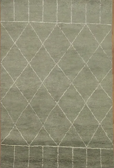 Stylish Neutral Toned Rug with Intricate Lattice Design 4x6