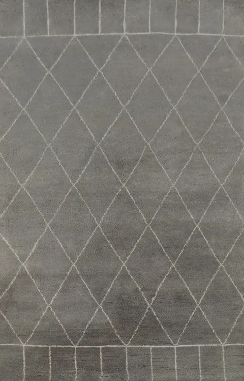 Wool Trellis Moroccan Oriental Area Rug 5x8