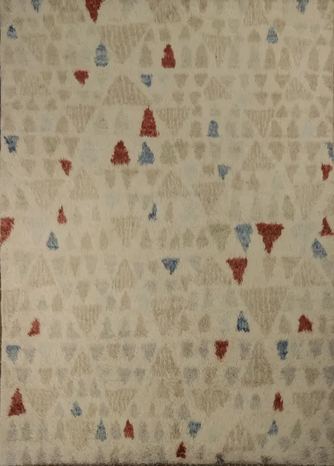 Modern Geometric Wool Moroccan Oriental Area Rug 5x7