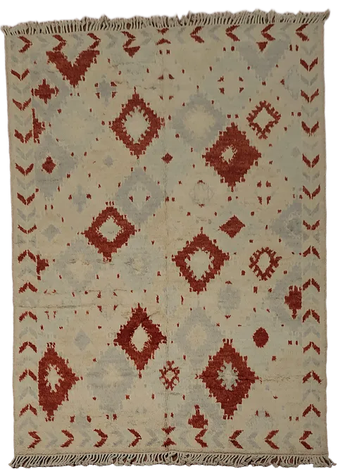 Rustic Moroccan Area Rug 6x9 with Authentic Geometric Patterns