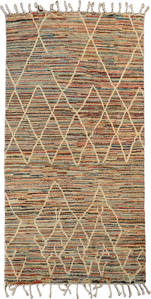 Tribal Moroccan Oriental Area Rug 4x6