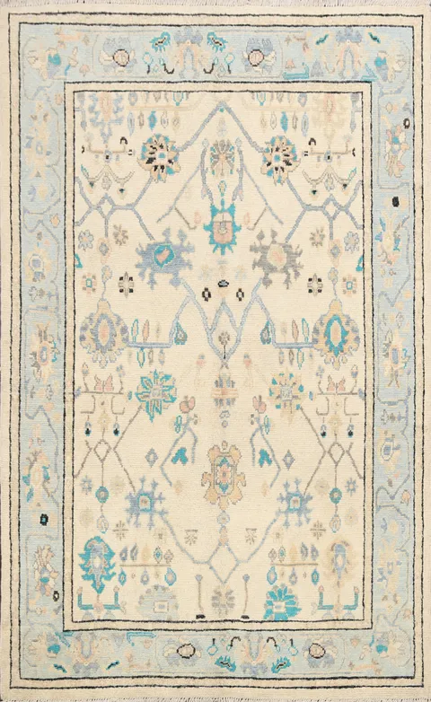 Floral Authentic Oushak Turkish Oriental Area Rug 5x6