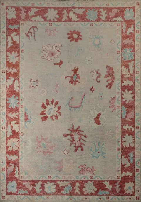 Geometric Authentic Oushak Turkish Oriental Area Rug 6x9