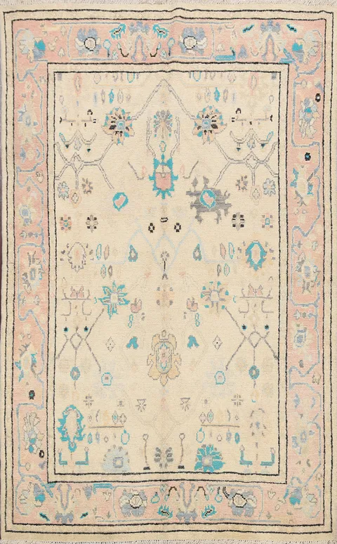 Floral Oushak Oriental Area Rug 5x7