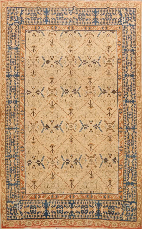 Antique 100% Vegetable Dye Ziegler Sultanabad Persian Area Rug 9x11