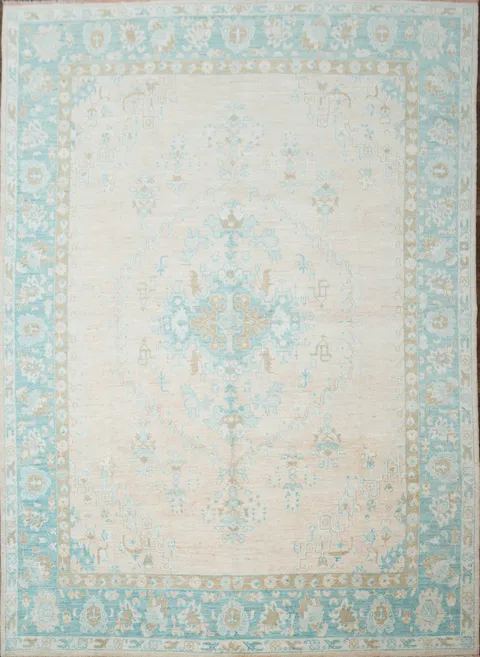 Geometric Authentic Oushak Turkish Oriental Area Rug 9x12