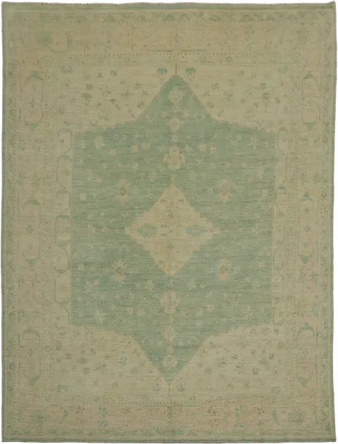 Light Pastel Green with seafoam undertone Oushak Turkish Rug 9x12