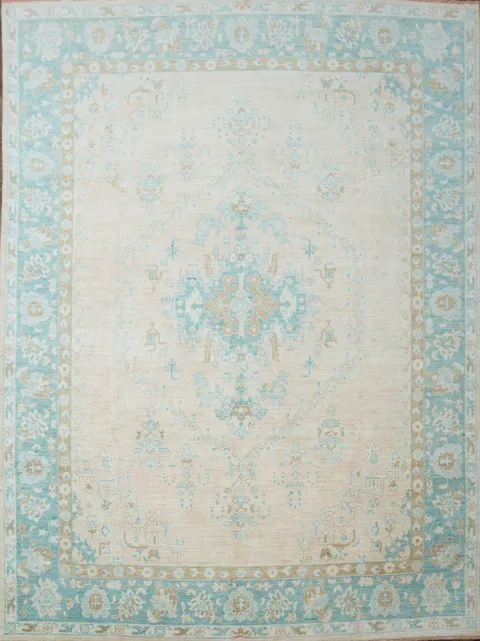 Geometric Authentic Oushak Turkish Oriental Area Rug 9x12