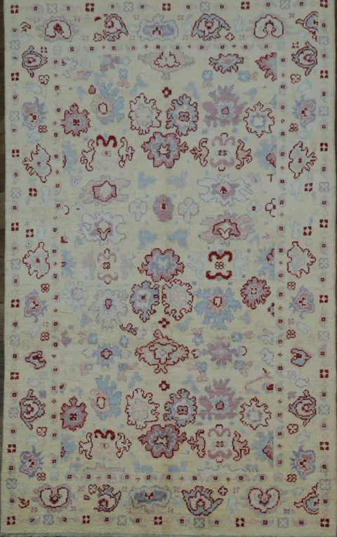 Geometric Authentic Oushak Turkish Oriental Area Rug 5x8