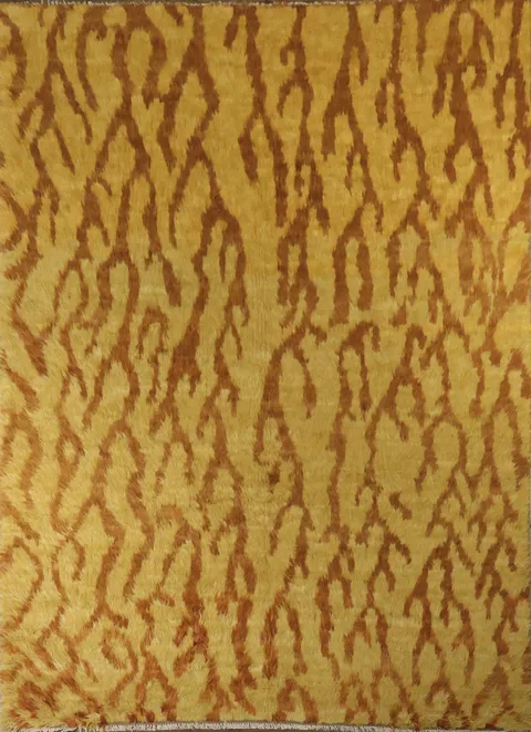 Abstract Moroccan Oriental Wool Area Rug 7x9