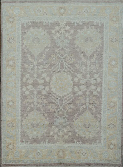 100% Vegetable Dye Authentic Oushak Oriental Area Rug 5x7