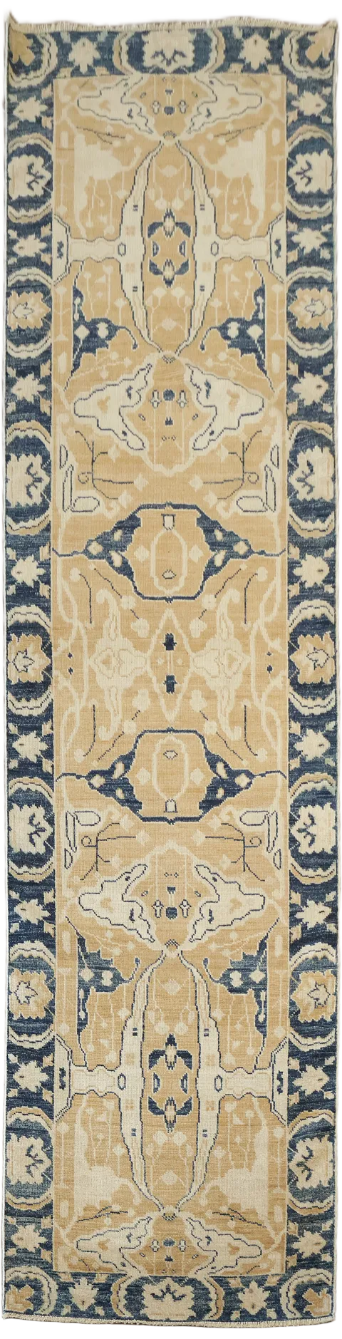 Vegetable Dye Oushak Turkish Oriental Runner Rug 3x12