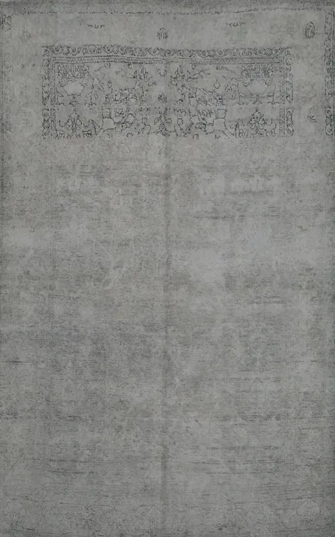 Elegant Gray Persian Area Rug with Subtle Pattern Accents 6x9