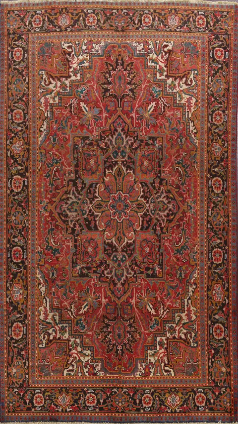 Geometric Heriz Persian Area Rug 7x9