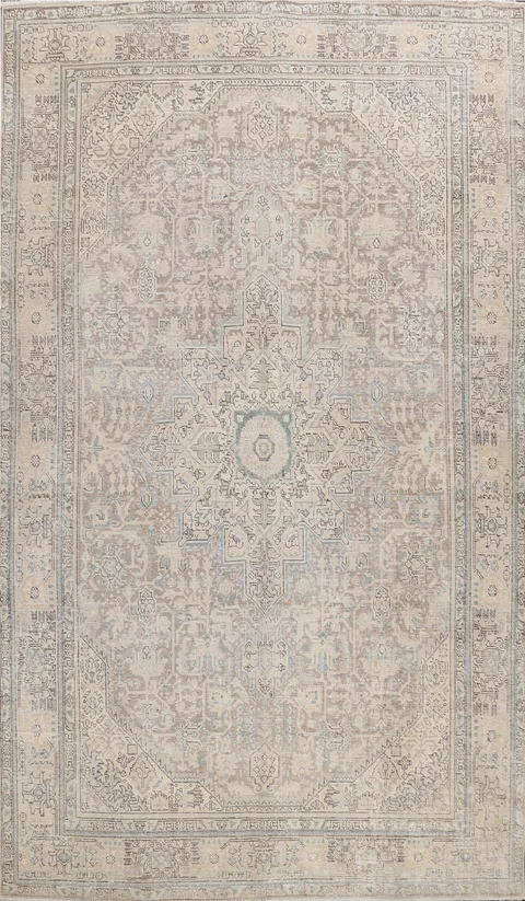 Muted Geometric Tabriz Persian Area Rug 8x11