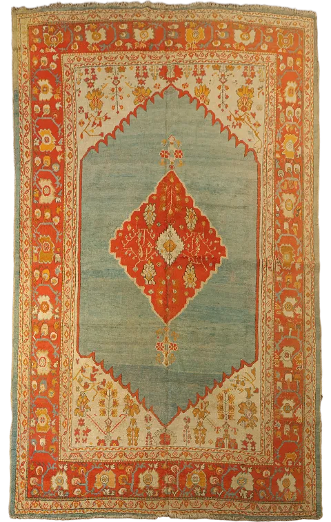 Antique Oushak Vegetable Dye Turkish Area Rug 8x12