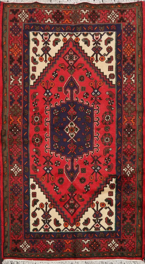 Tribal Hamedan Persian Area Rug 3x5