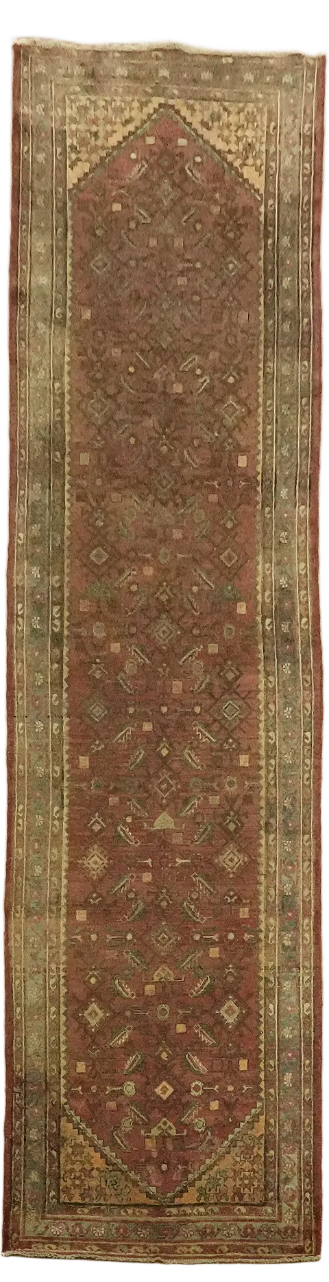Classic Antique Hallway Persian Malayer Long Runner Rug 4'x14'