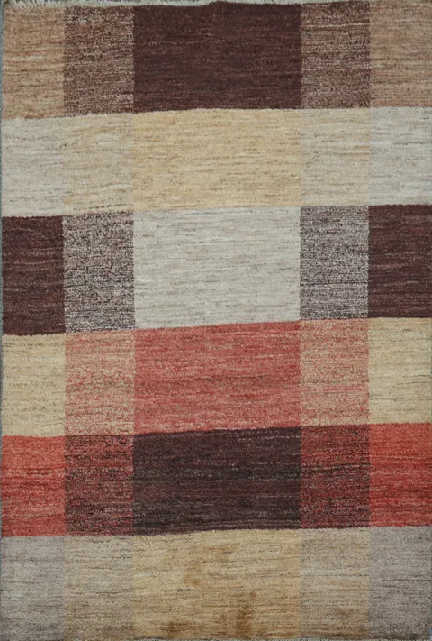 Checkered Gabbeh Kashkoli Oriental Area Rug 4x6