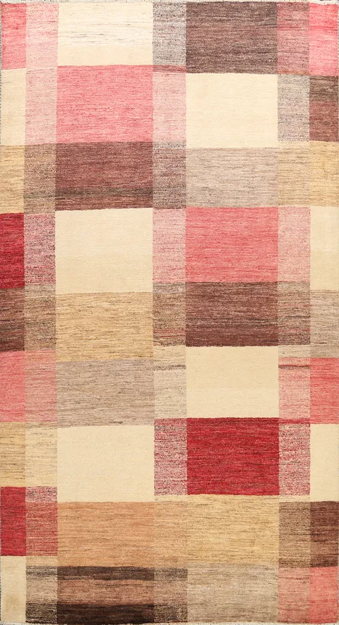 Checkered Gabbeh Kashkoli Oriental Area Rug 6x9