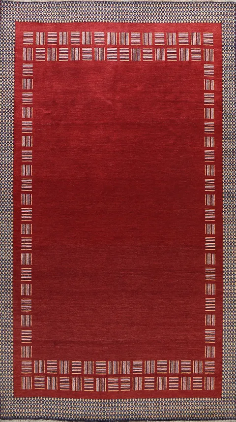 Bordered Gabbeh Kashkoli Oriental Area Rug 6x10