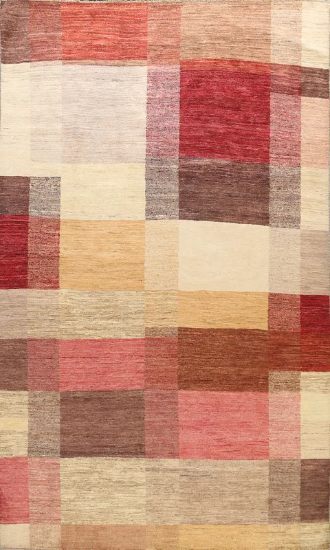 Checkered Gabbeh Kashkoli Oriental Area Rug 6x9