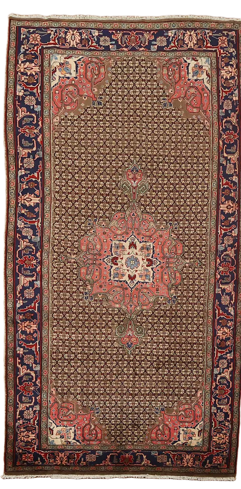 Brown Geometric Koliaei Persian Area Rug 5x10