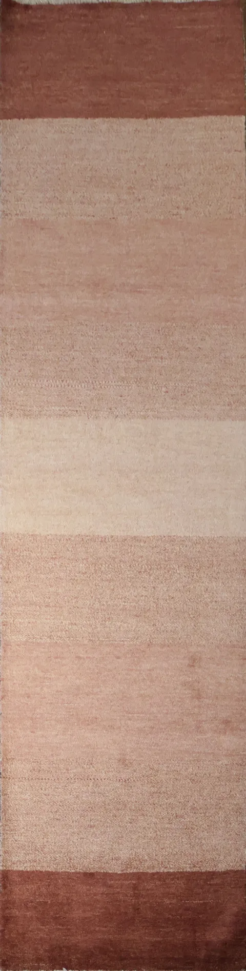 Striped Ombre Patterned Runner Rug in Soothing Beige Tones 3x10 ft