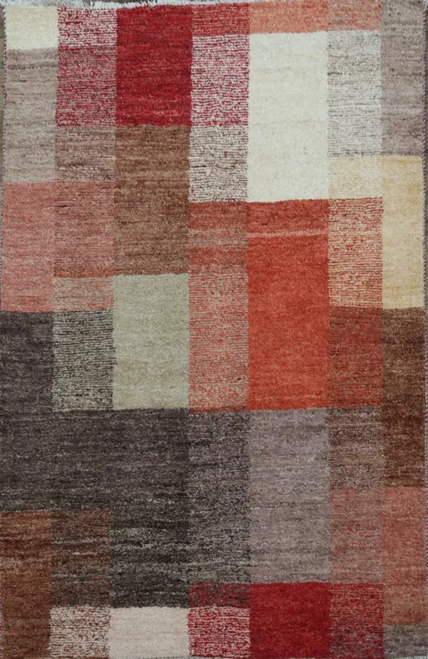 Modern Gabbeh Kashkoli Oriental Area Rug 3x5
