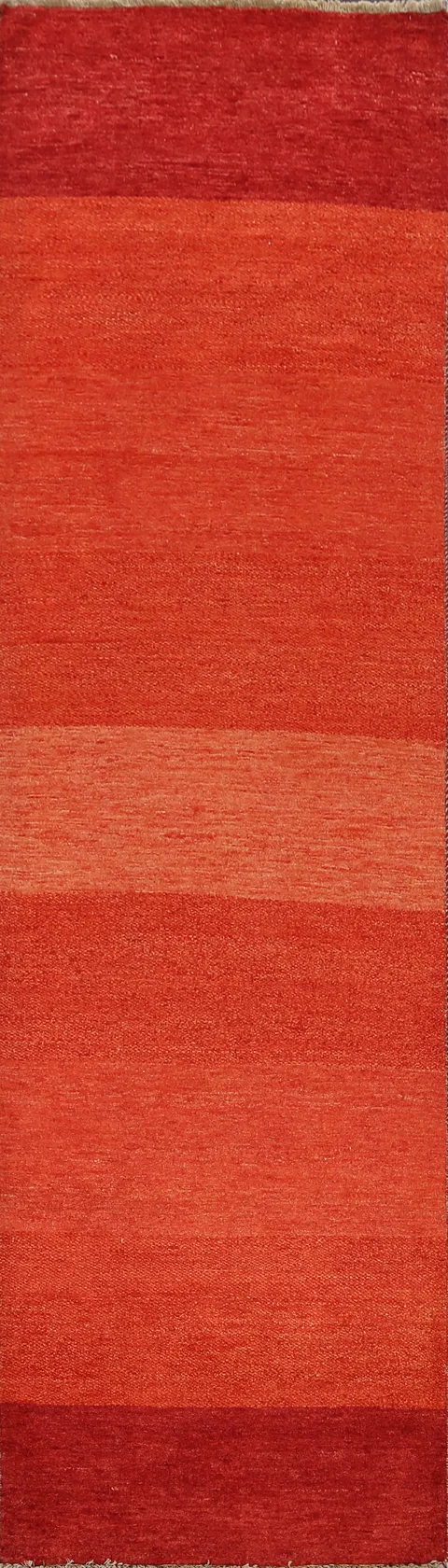 Modern Gabbeh Kashkoli Oriental Runner Rug 3x9