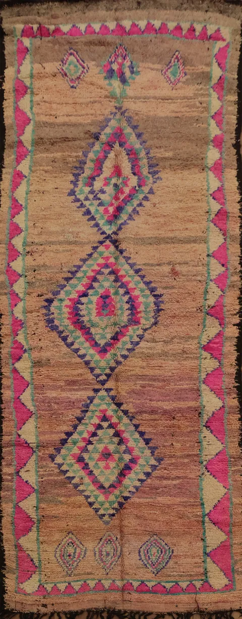 Moroccan Area Rug 5x12 Featuring Bright Geometric Patterns for Style