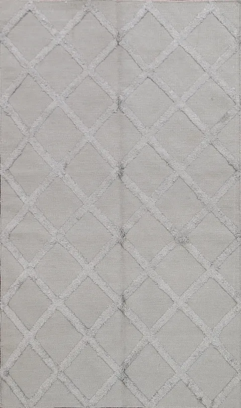 Modern Kilim Trellis Oriental Area Rug 4x6