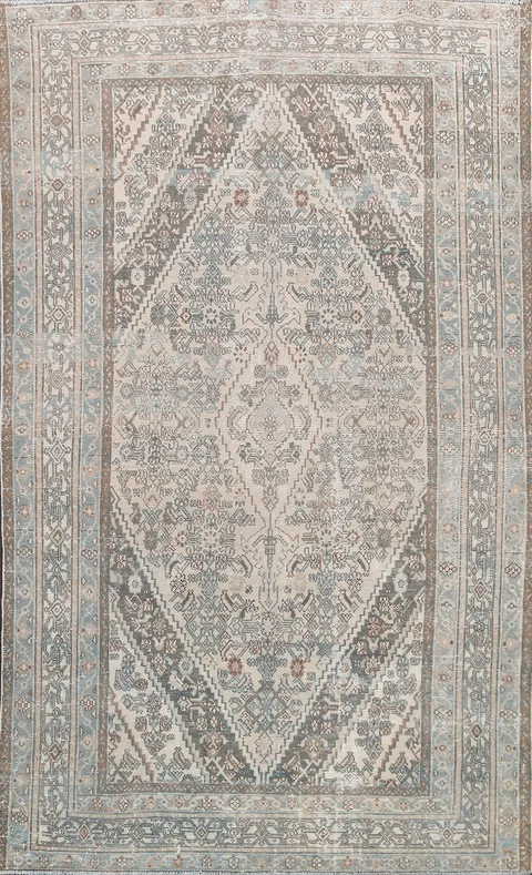 Geometric Hamedan Persian Area Rug 7x10