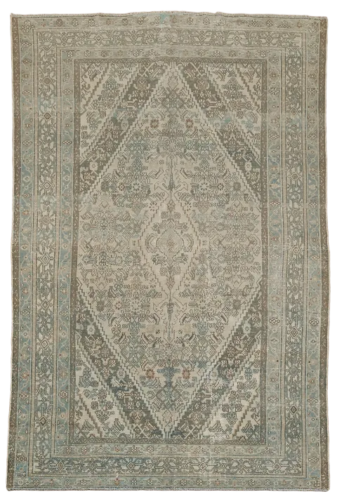 Geometric Hamedan Persian Area Rug 7x10