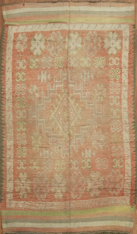 Pre-1900 Antique Tribal Moroccan Oriental Area Rug 6x10