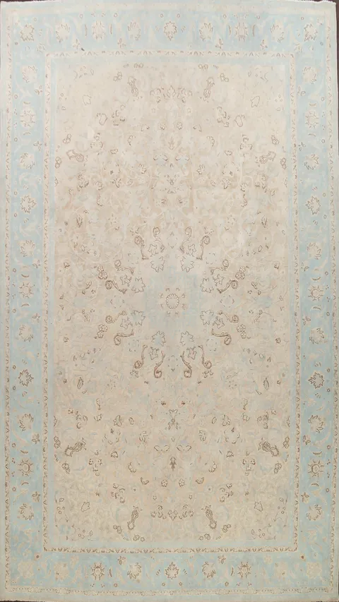 Muted Floral Kashan Persian Area Rug 9x13