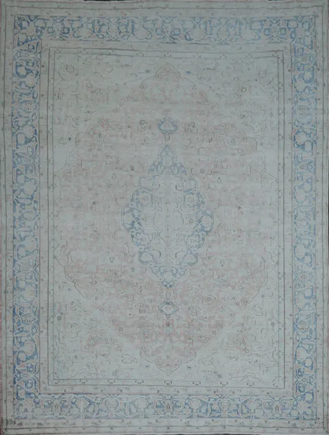 Pale Coral Distressed Kerman Persian Large Rug 10x13